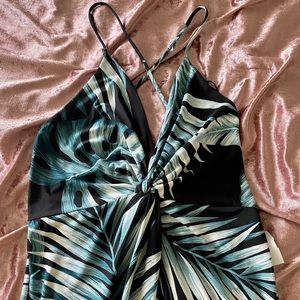 Cross Back with Split Front Floral Maxi Dress